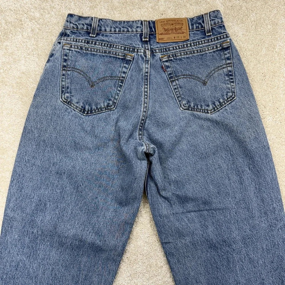 Vintage Levi's 560 Jeans Mens 33x30 Blue Denim Loose Fit Tapered Leg USA 90s - Picture 5 of 14